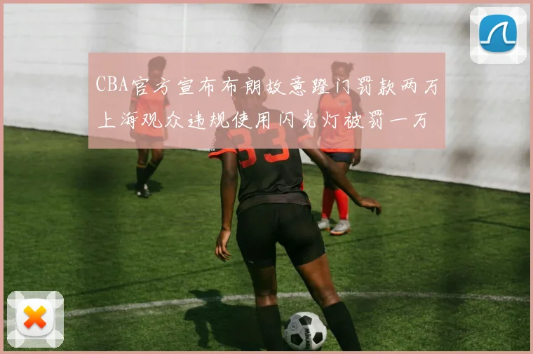 CBA官方宣布布朗故意蹬门罚款两万上海观众违规使用闪光灯被罚一万